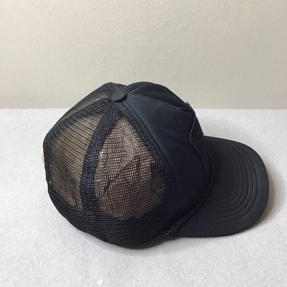 Nike Hat Cap Men Snapback Black Swoosh Logo Rope Mesh Back Trucker Adjustable